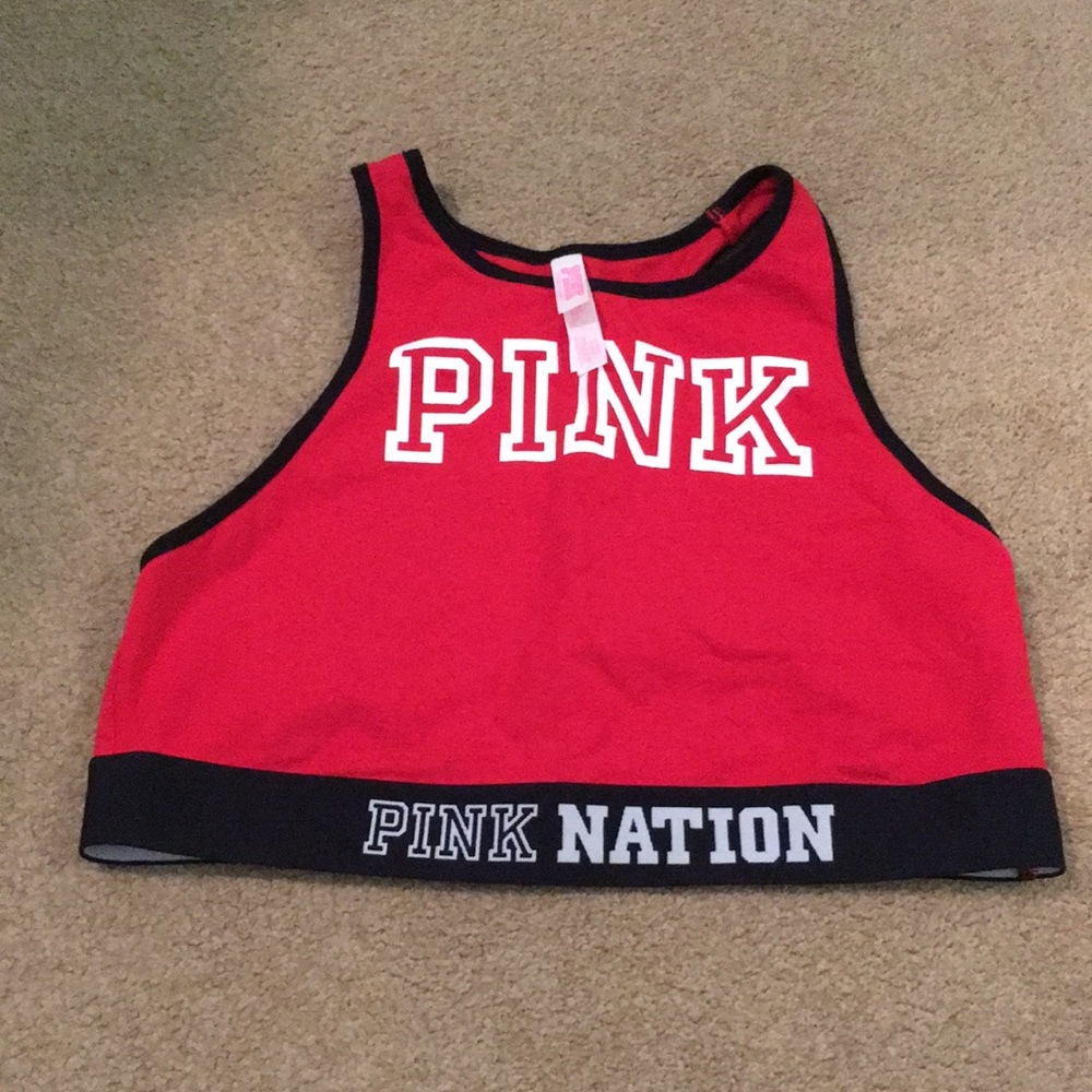 Barely worn red pink nation sports bra
